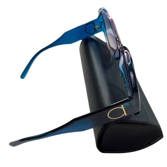 Salvatore Ferragamo Women’s SF942S Blue Antique Rose/Blue Gradient Sunglasses - Picture 8 of 11